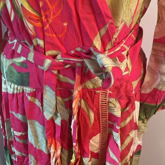 POWDER limited edition tropical wrap dress size large NWT - Picture 4 of 16
